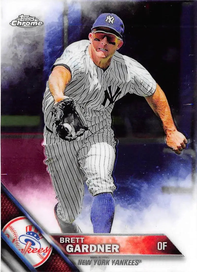 2016 Topps Chrome #123 Brett Gardner NM-MT New York Yankees Baseball Card - Baseball Card Single
