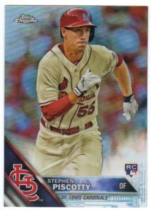 2016 Topps Chrome #132 Stephen Piscotty NM-MT RC Rookie St. Louis Cardinals Baseball Card - Baseball Card Single