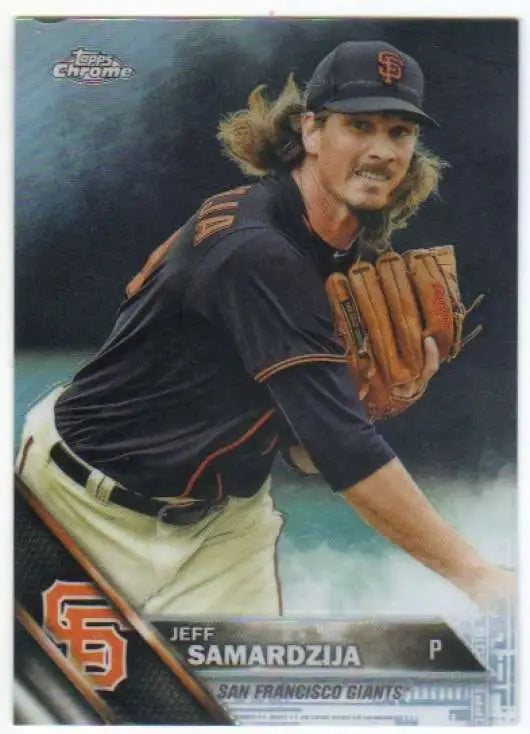 2016 Topps Chrome #136 Jeff Samardzija NM-MT San Francisco Giants Baseball Card - Baseball Card Single