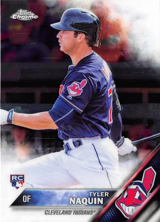 2016 Topps Chrome #14 Tyler Naquin EX Excellent RC Rookie Cleveland Indians Baseball Card - Baseball Card Single