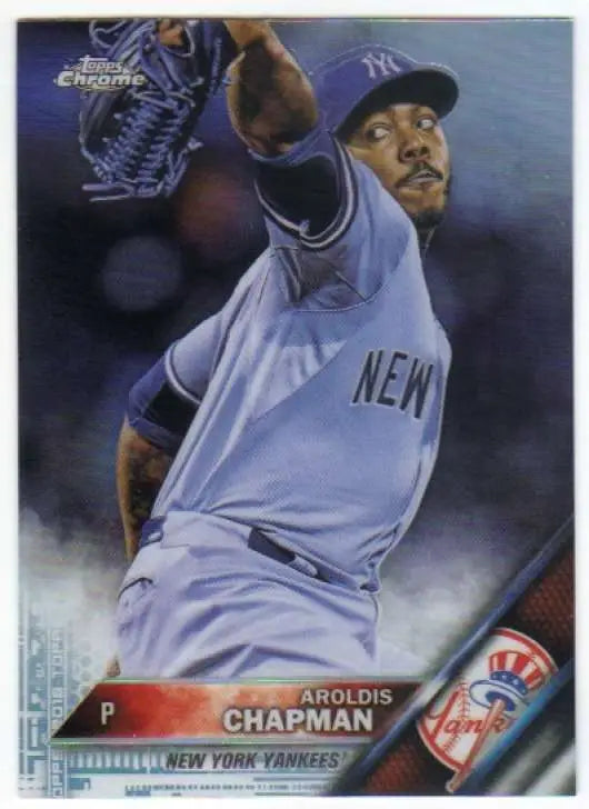 2016 Topps Chrome #141 Aroldis Chapman NM-MT New York Yankees Baseball Card - Baseball Card Single