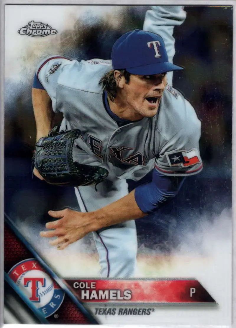 2016 Topps Chrome #142 Cole Hamels NM-MT Texas Rangers Baseball Card - Baseball Card Single