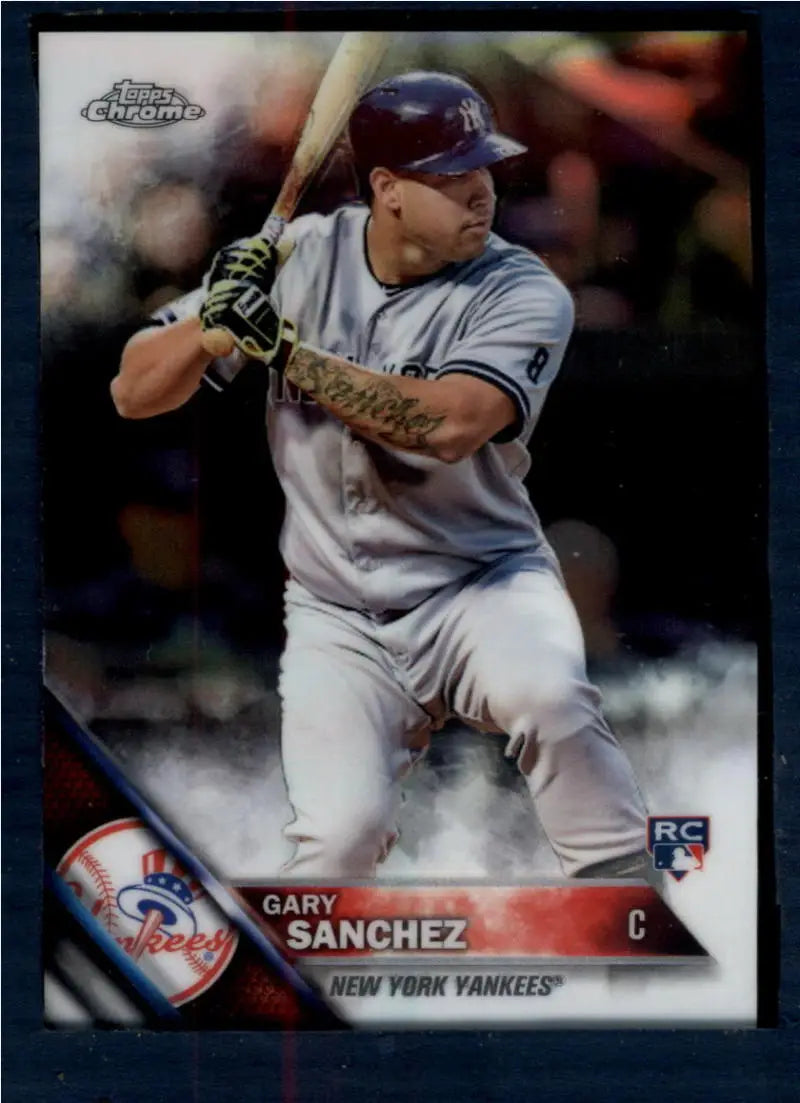 2016 Topps Chrome #143 Gary Sanchez NM-MT RC Rookie New York Yankees Baseball Card - Baseball Card Single