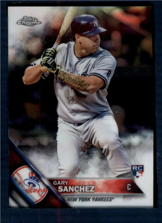 2016 Topps Chrome #143 Gary Sanchez NM-MT RC Rookie New York Yankees Baseball Card - Baseball Card Single