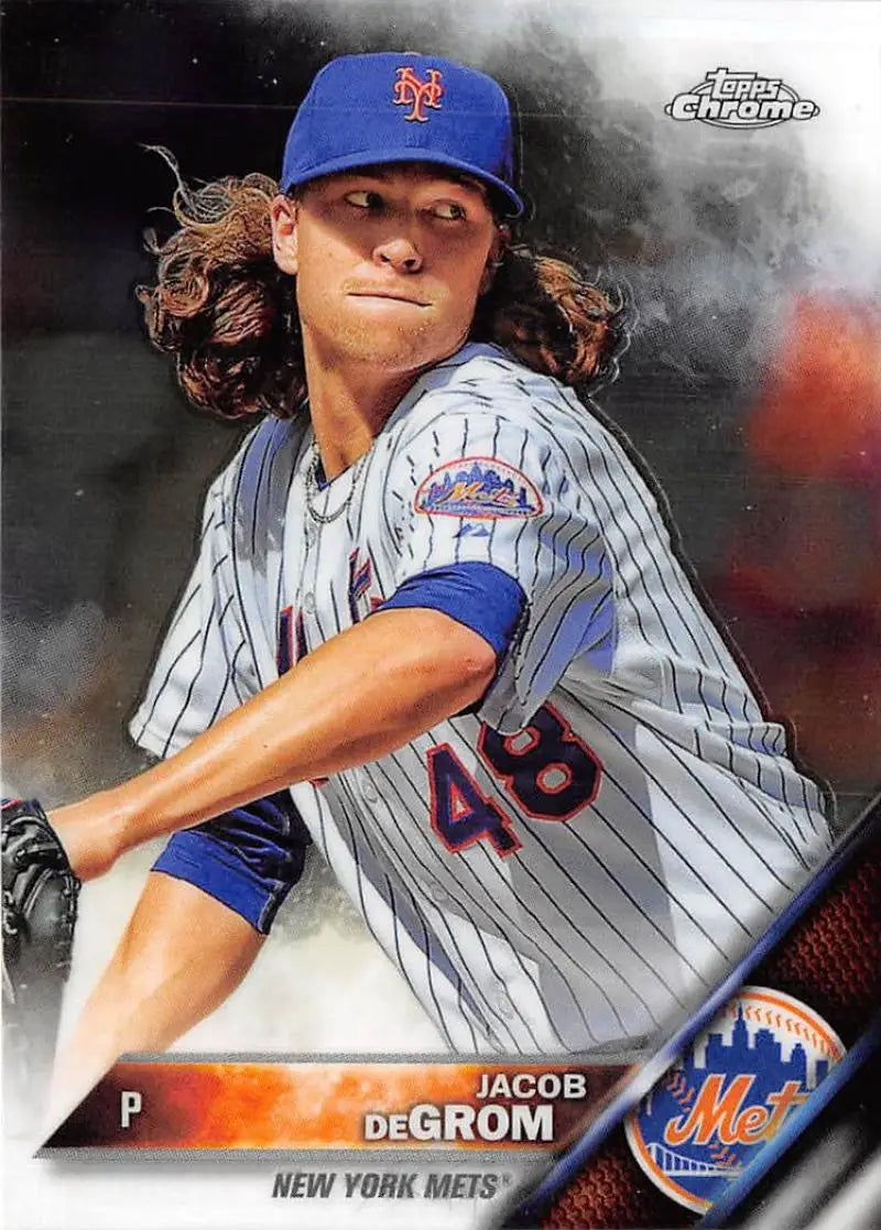 2016 Topps Chrome #144 Jacob deGrom NM-MT New York Mets Baseball Card - Baseball Card Single
