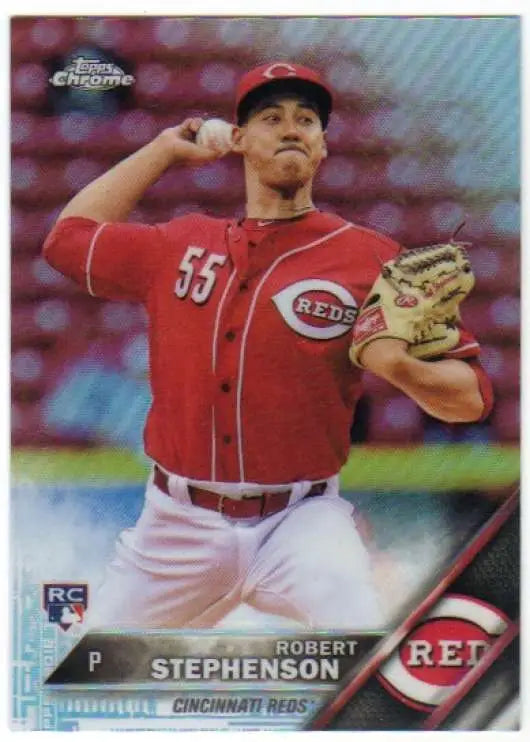 2016 Topps Chrome #148 Robert Stephenson NM-MT RC Rookie Cincinnati Reds Baseball Card - Baseball Card Single