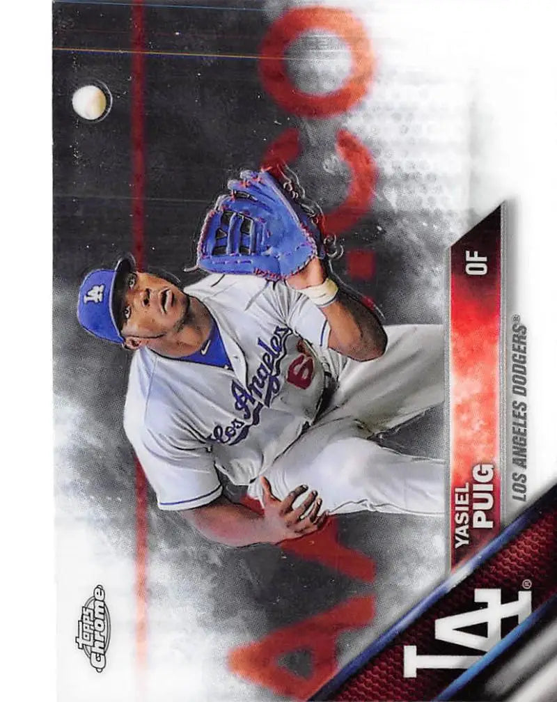 2016 Topps Chrome #149 Yasiel Puig NM-MT Los Angeles Dodgers Baseball Card - Baseball Card Single