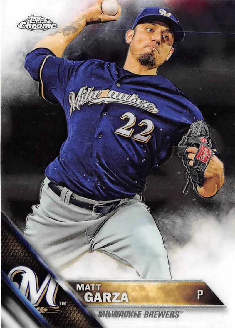 2016 Topps Chrome #154 Matt Garza NM-MT Milwaukee Brewers Baseball Card - Baseball Card Single