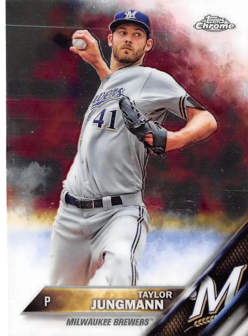 2016 Topps Chrome #160 Taylor Jungmann NM-MT Milwaukee Brewers Baseball Card