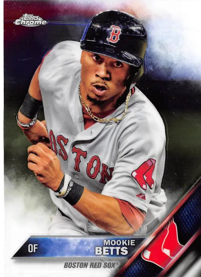 2016 Topps Chrome #161 Mookie Betts NM-MT Boston Red Sox Baseball Card - Baseball Card Single