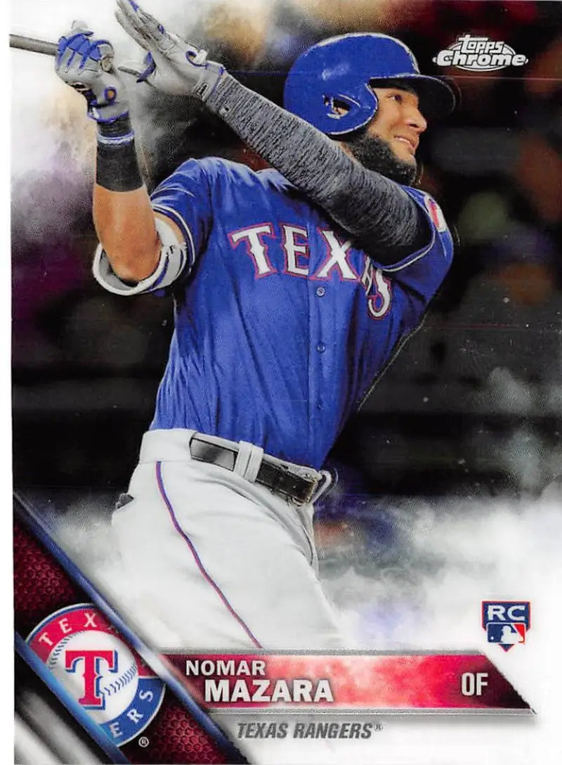 2016 Topps Chrome #164 Nomar Mazara NM-MT RC Rookie Texas Rangers Baseball Card - Baseball Card Single