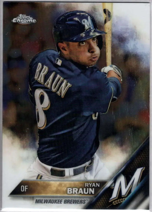 2016 Topps Chrome #165 Ryan Braun NM-MT Milwaukee Brewers Baseball Card - Baseball Card Single