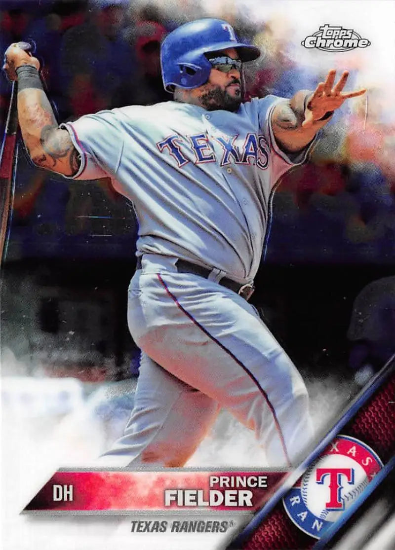 2016 Topps Chrome #17 Prince Fielder NM-MT Texas Rangers Baseball Card - Baseball Card Single