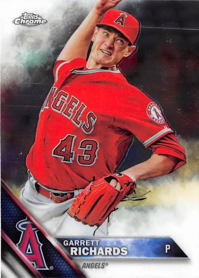 2016 Topps Chrome #170 Garrett Richards NM-MT Los Angeles Angels Baseball Card - Baseball Card Single