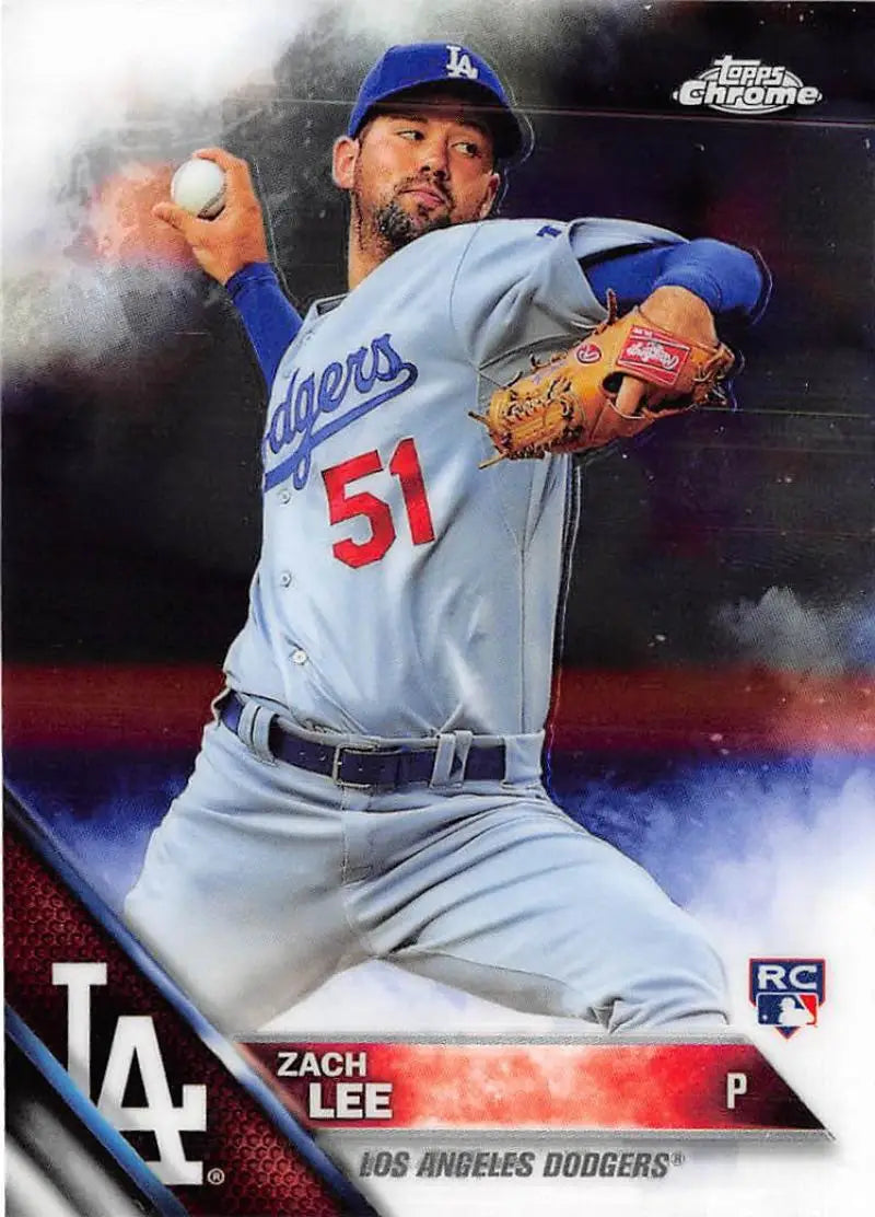 2016 Topps Chrome #171 Zach Lee NM-MT RC Rookie Los Angeles Dodgers Baseball Card - Baseball Card Single