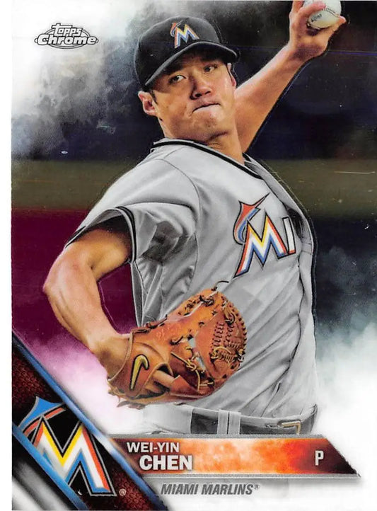2016 Topps Chrome #173 Wei-Yin Chen NM-MT Miami Marlins Baseball Card - Baseball Card Single