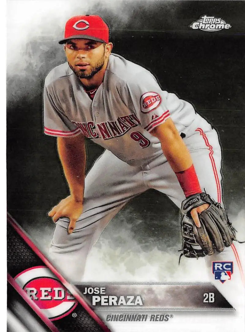 2016 Topps Chrome #177 Jose Peraza NM-MT RC Rookie Cincinnati Reds Baseball Card - Baseball Card Single