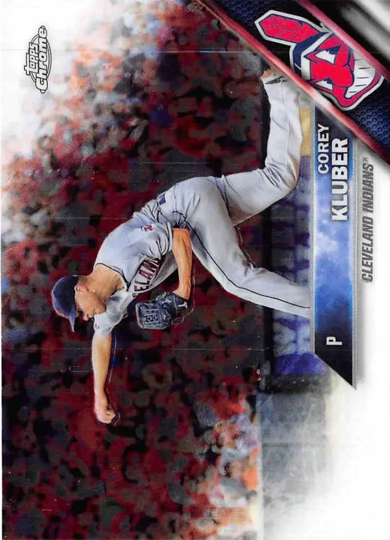 2016 Topps Chrome #182 Corey Kluber NM-MT Cleveland Indians Baseball Card - Baseball Card Single