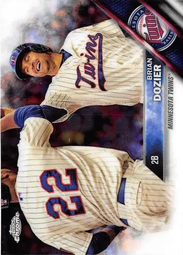 2016 Topps Chrome Brian Dozier baseball card with original gloss Twins MLB collectible