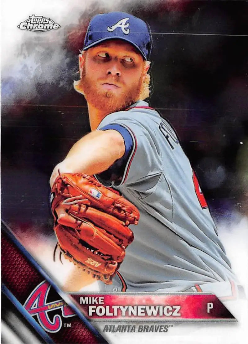2016 Topps Chrome #186 Mike Foltynewicz NM-MT Atlanta Braves Baseball Card - Baseball Card Single