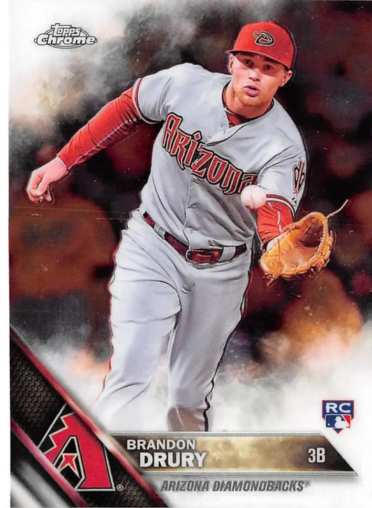 2016 Topps Chrome #19 Brandon Drury NM-MT RC Rookie Arizona Diamondbacks Baseball Card - Baseball Card Single