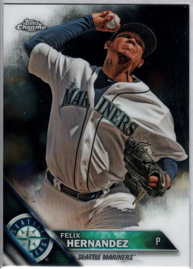 2016 Topps Chrome #192 Felix Hernandez NM-MT Seattle Mariners Baseball Card - Baseball Card Single