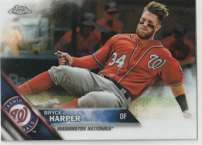 2016 Topps Chrome #200 Bryce Harper EX Excellent Washington Nationals Baseball Card - Baseball Card Single