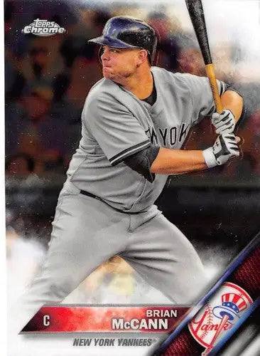 Original gloss 2016 Topps Chrome Brian McCann Yankees baseball card NM-MT