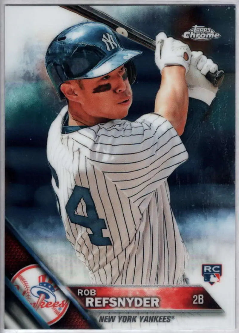 2016 Topps Chrome #24 Rob Refsnyder NM-MT RC Rookie New York Yankees Baseball Card - Baseball Card Single