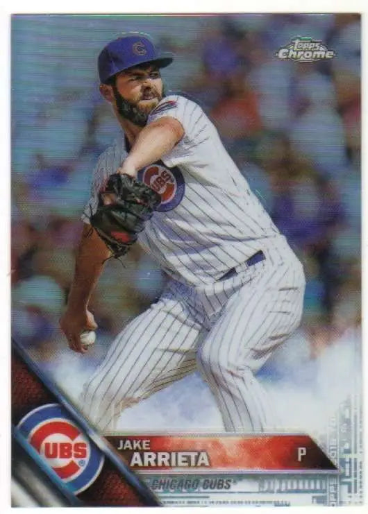 2016 Topps Chrome #25 Jake Arrieta EX Excellent Chicago Cubs Baseball Card - Baseball Card Single
