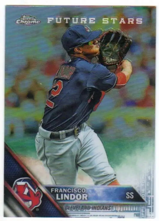 2016 Topps Chrome #3 Francisco Lindor NM-MT Cleveland Indians Baseball Card - Baseball Card Single