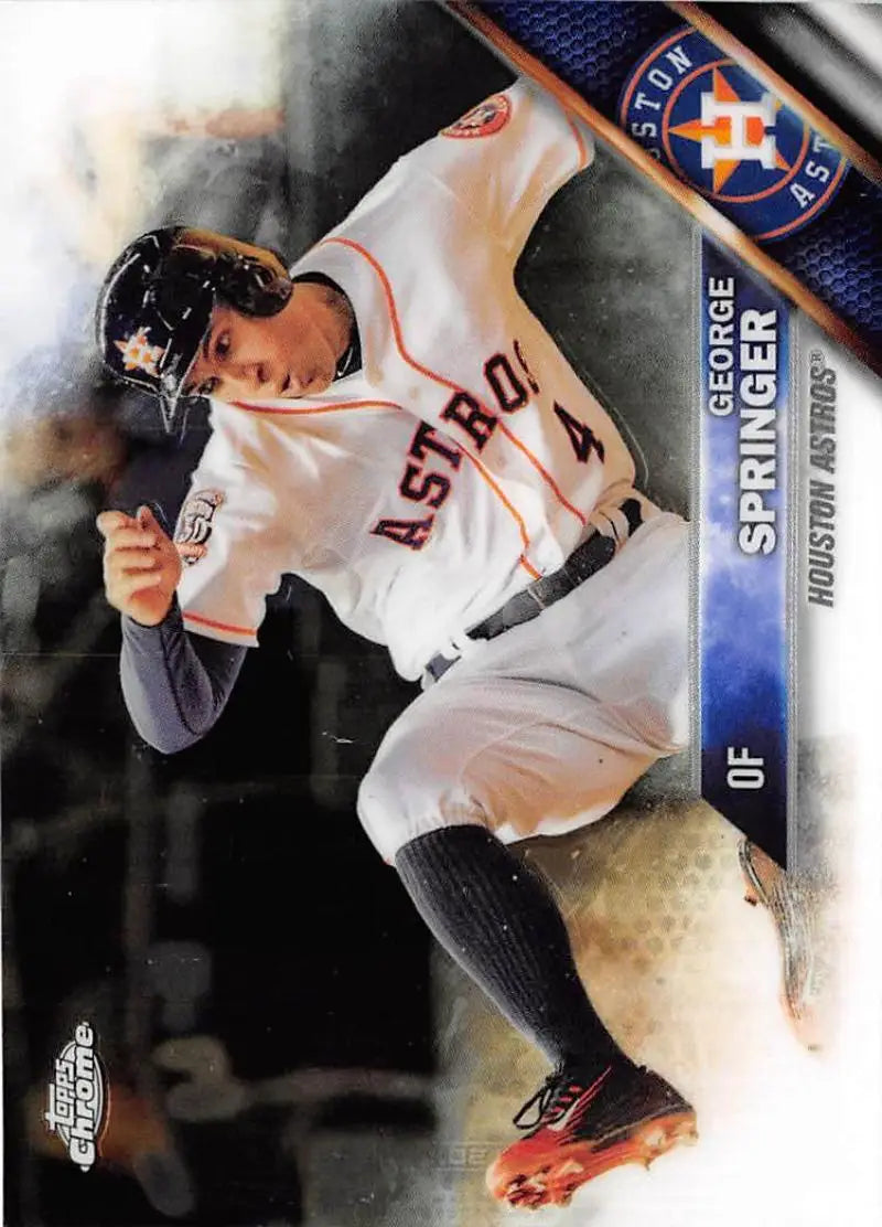 2016 Topps Chrome #35 George Springer EX Excellent Houston Astros Baseball Card - Baseball Card Single