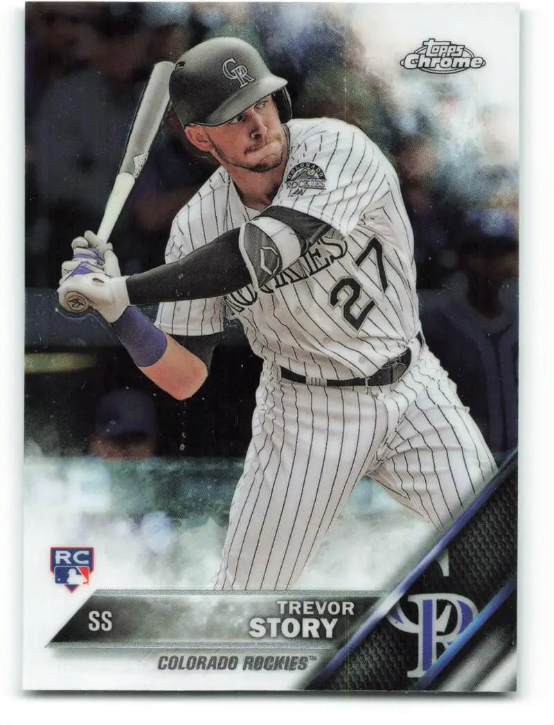 2016 Topps Chrome #45 Trevor Story NM-MT RC Rookie Colorado Rockies Baseball Card - Baseball Card Single