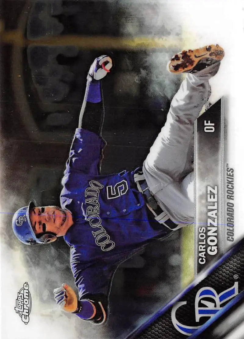 2016 Topps Chrome #51 Carlos Gonzalez NM-MT Colorado Rockies Baseball Card - Baseball Card Single