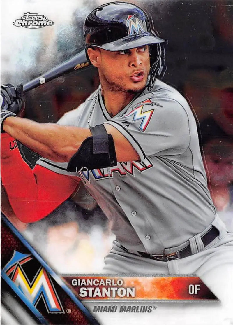 2016 Topps Chrome #53 Giancarlo Stanton EX Excellent Miami Marlins Baseball Card - Baseball Card Single