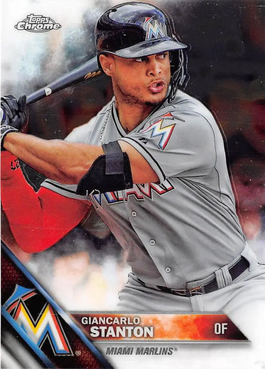 2016 Topps Chrome #53 Giancarlo Stanton NM-MT Miami Marlins Baseball Card - Baseball Card Single