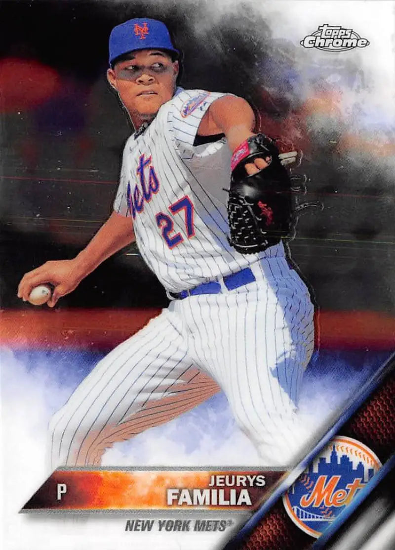 2016 Topps Chrome #57 Jeurys Familia EX Excellent New York Mets Baseball Card - Baseball Card Single