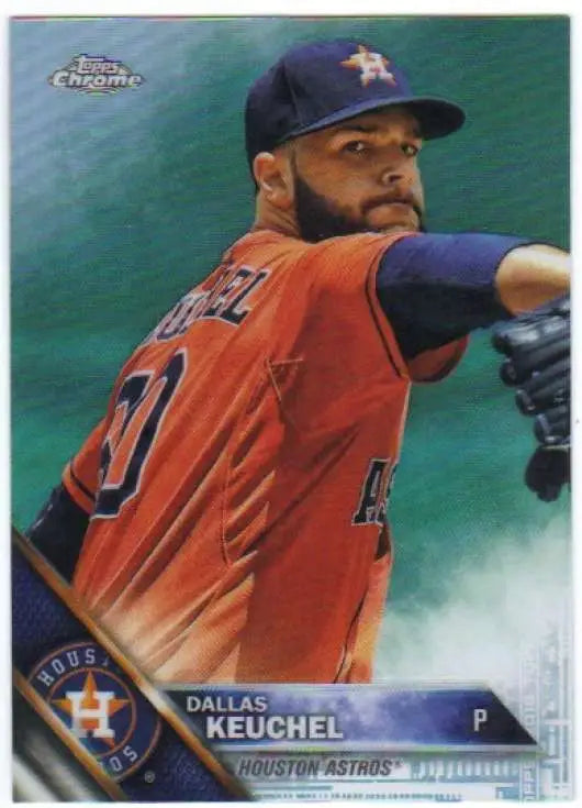 2016 Topps Chrome #66 Dallas Keuchel EX Excellent Houston Astros Baseball Card - Baseball Card Single