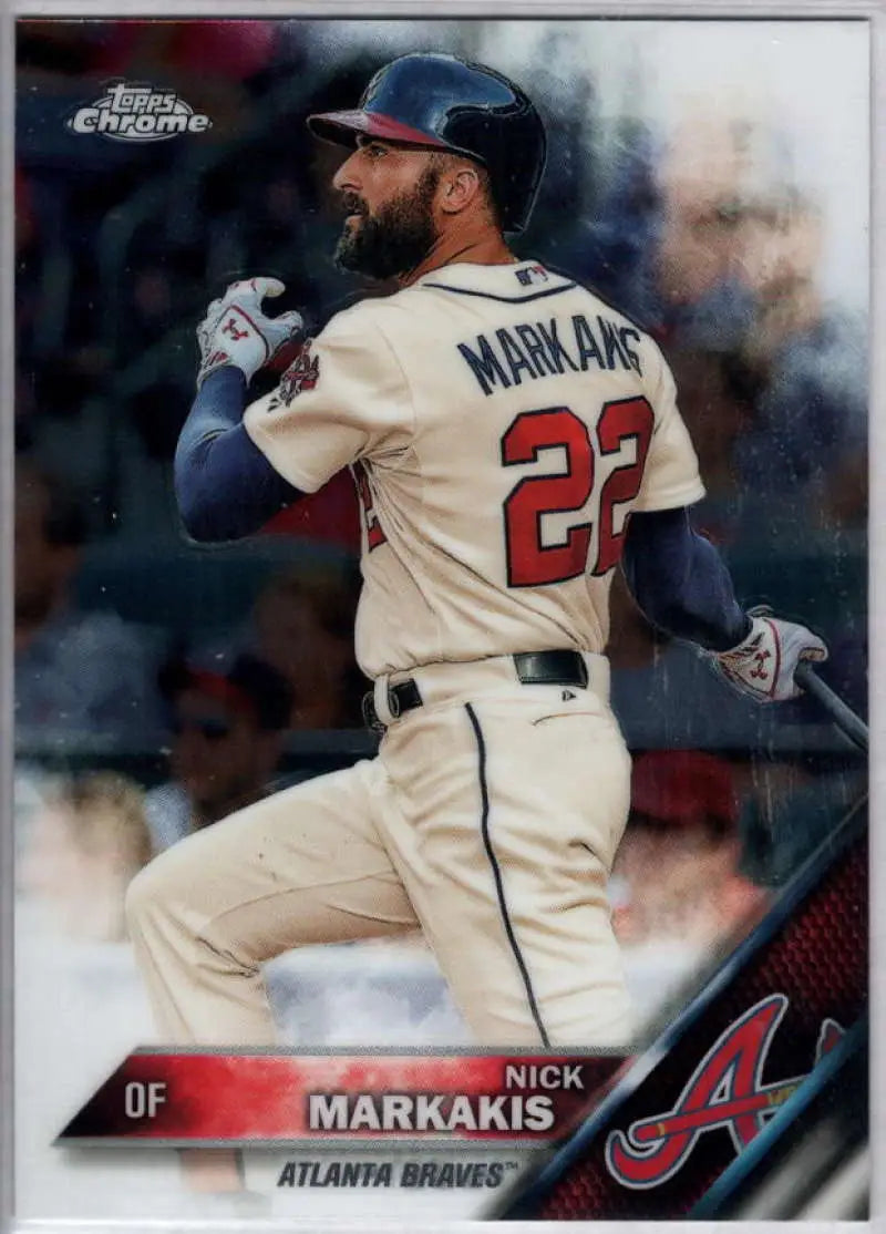 2016 Topps Chrome #76 Nick Markakis EX Excellent Atlanta Braves Baseball Card - Baseball Card Single