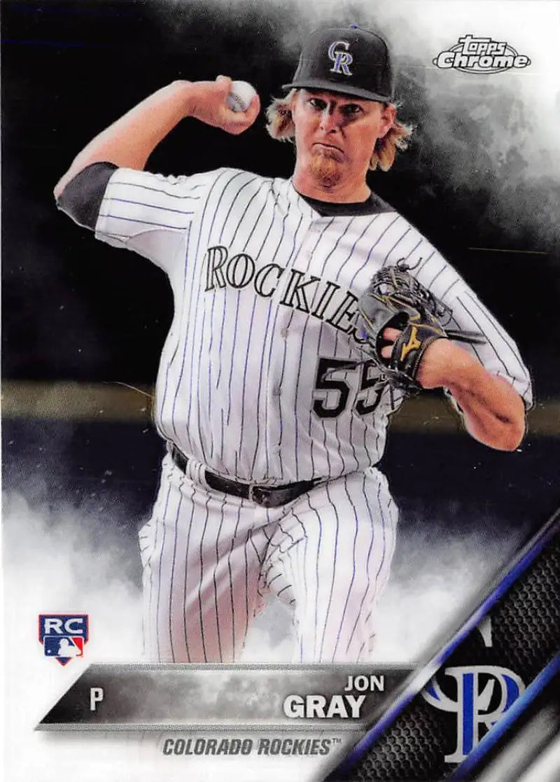 2016 Topps Chrome #8 Jon Gray EX Excellent RC Rookie Colorado Rockies Baseball Card - Baseball Card Single
