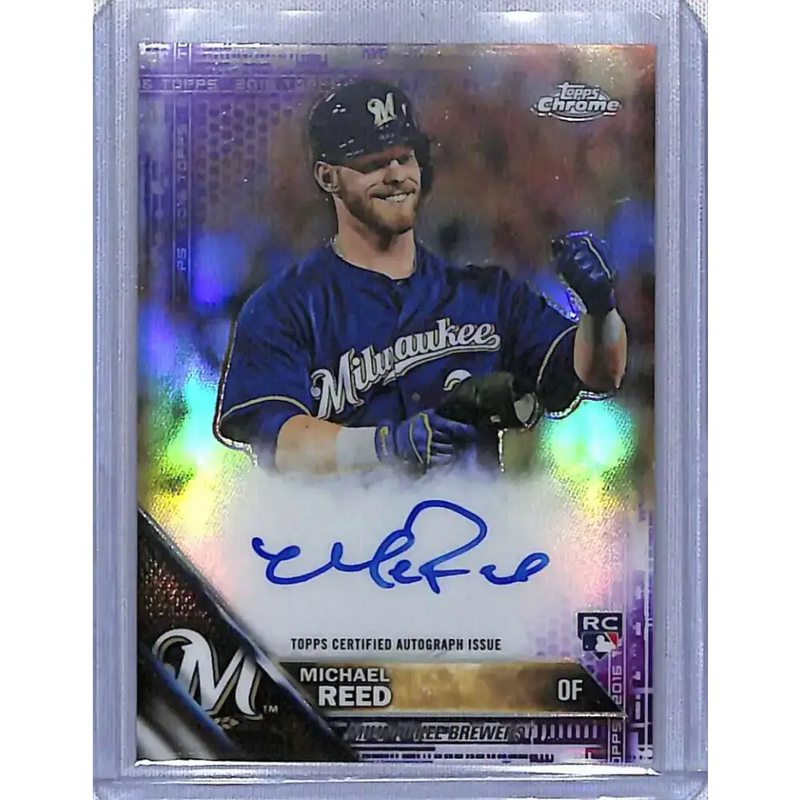 2016 Topps Chrome #RA-MIR Michael Reed Rookie Autographs NM-MT Baseball Card - Baseball Card Single