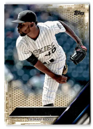 Baseball card featuring Miguel Castro from 2016 Topps Gold with original gloss