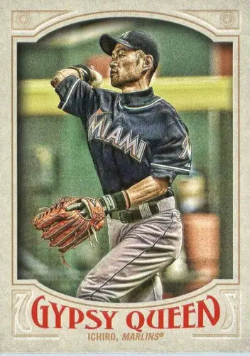 Original gloss of Ichiro Suzuki baseball card from 2016 Topps Gypsy Queen series