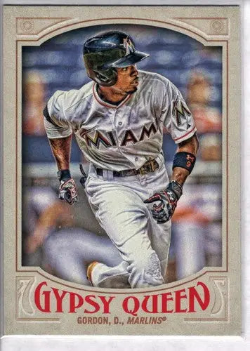 2016 Topps Gypsy Queen Dee Gordon baseball card Marlins NM-MT display