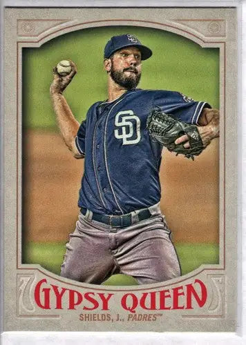 Original gloss Baseball card from Topps Gypsy Queen featuring James Shields Padres ID 4567