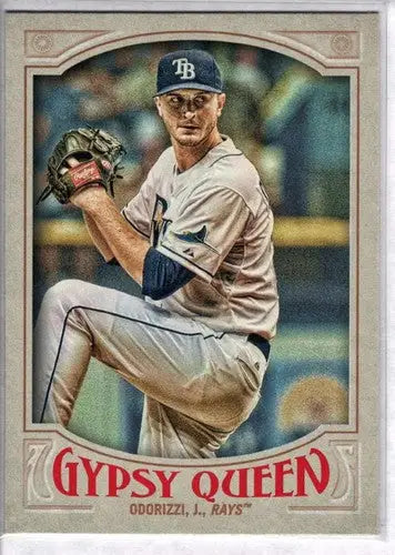 Baseball card featuring Jake Odorizzi from 2016 Topps Gypsy Queen Rays series