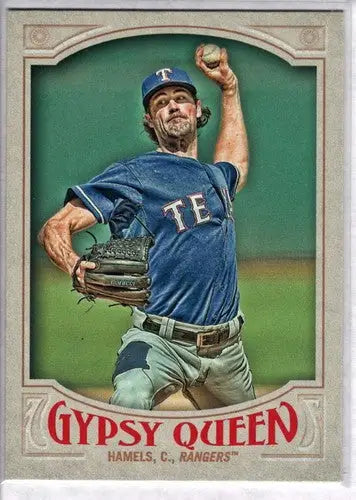Original gloss baseball card of Cole Hamels from Topps Gypsy Queen 2016 Rangers
