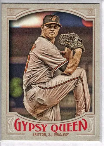 Original gloss Topps Gypsy Queen baseball card featuring Zach Britton Orioles NM-MT