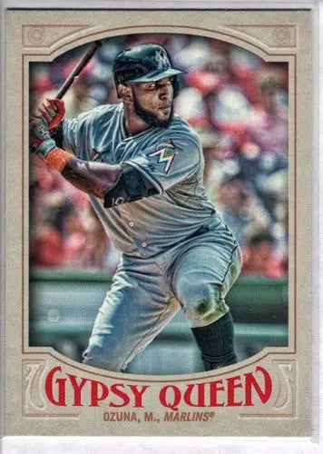 2016 Topps Gypsy Queen Marcell Ozuna baseball card with original gloss Marlins Simply Sandoval collectible featuring Gypsy Queen design