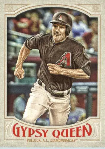 Original gloss baseball card from 2016 Topps Gypsy Queen featuring A J Pollock Diamondbacks